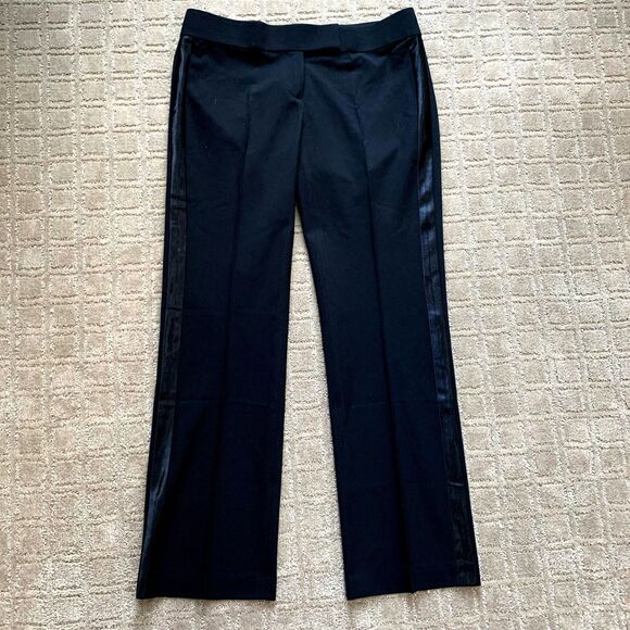 Laundry By Shelli Segal Wide Leg Black Tuxedo Pants Women's 4 Short Y2K Party - Picture 1 of 9